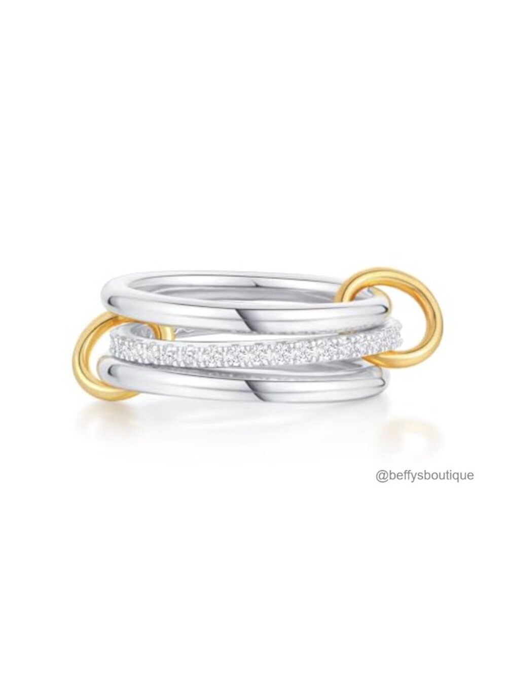 18K Gold Plated Stackable Rings Set Cubic Zirconia Tarnish Resistant